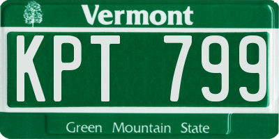 VT license plate KPT799
