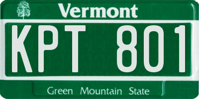 VT license plate KPT801