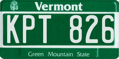 VT license plate KPT826