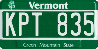 VT license plate KPT835