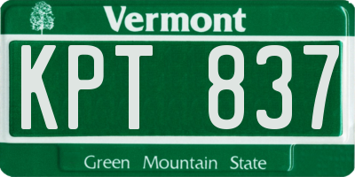VT license plate KPT837