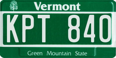 VT license plate KPT840