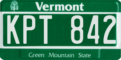 VT license plate KPT842