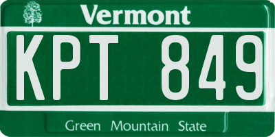 VT license plate KPT849