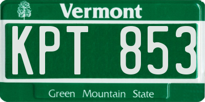 VT license plate KPT853
