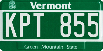 VT license plate KPT855
