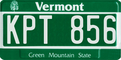VT license plate KPT856