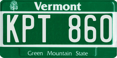 VT license plate KPT860