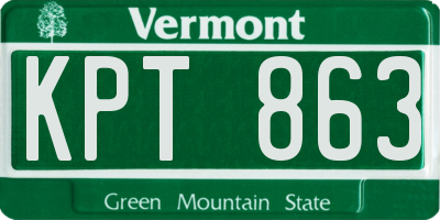 VT license plate KPT863
