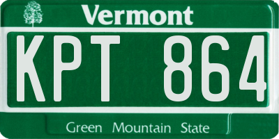 VT license plate KPT864
