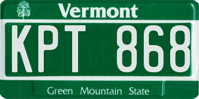 VT license plate KPT868