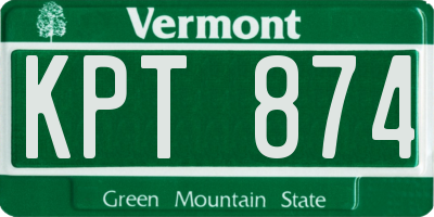 VT license plate KPT874
