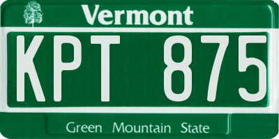 VT license plate KPT875