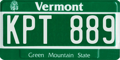 VT license plate KPT889