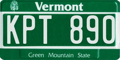 VT license plate KPT890