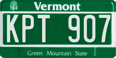VT license plate KPT907