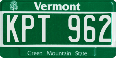 VT license plate KPT962