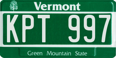 VT license plate KPT997