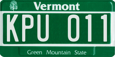 VT license plate KPU011