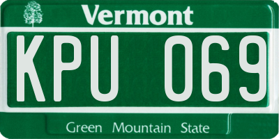 VT license plate KPU069