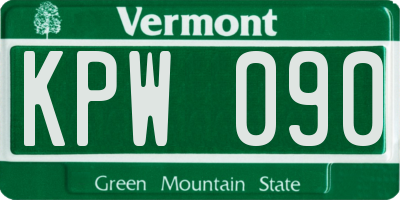 VT license plate KPW090