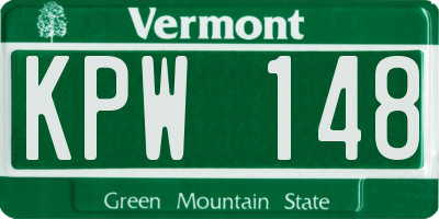 VT license plate KPW148