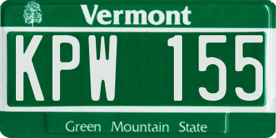 VT license plate KPW155