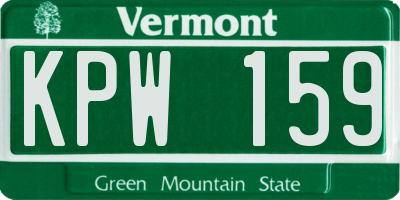VT license plate KPW159