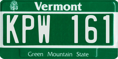 VT license plate KPW161