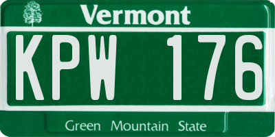VT license plate KPW176