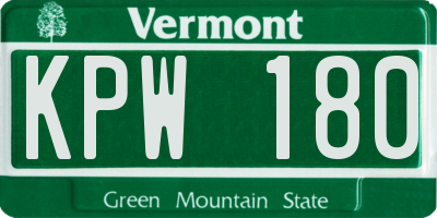 VT license plate KPW180