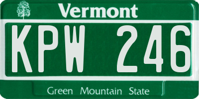 VT license plate KPW246