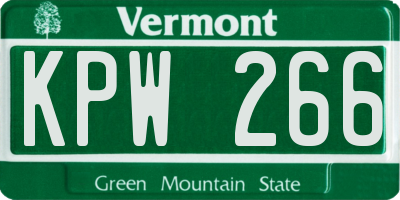 VT license plate KPW266