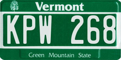 VT license plate KPW268