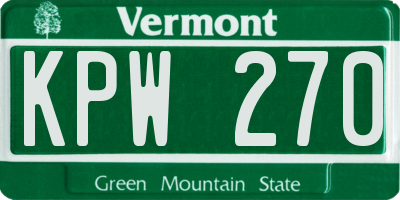 VT license plate KPW270
