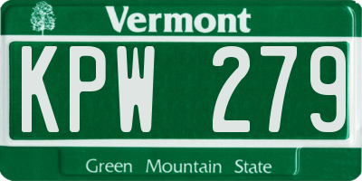 VT license plate KPW279