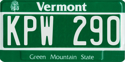 VT license plate KPW290