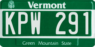 VT license plate KPW291