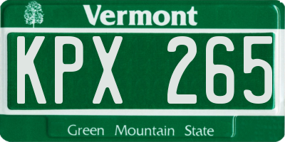 VT license plate KPX265
