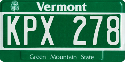 VT license plate KPX278