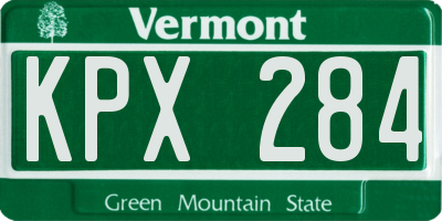 VT license plate KPX284