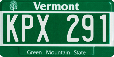 VT license plate KPX291