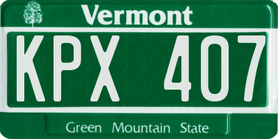 VT license plate KPX407