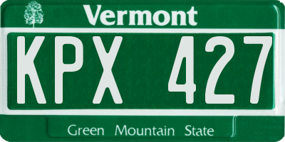 VT license plate KPX427