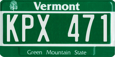 VT license plate KPX471