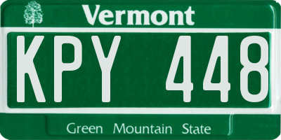VT license plate KPY448