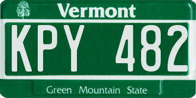 VT license plate KPY482