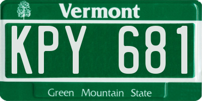 VT license plate KPY681