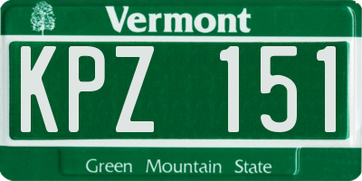 VT license plate KPZ151