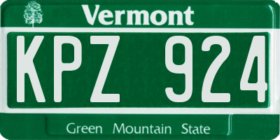 VT license plate KPZ924